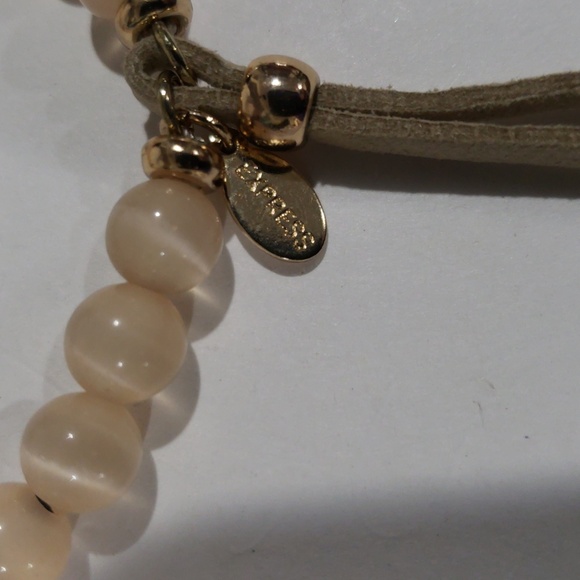 EXPRESS Elegant Beaded Bracelet – Adjustable Brown Leather Cord Fashion Jewelry - Picture 6 of 8